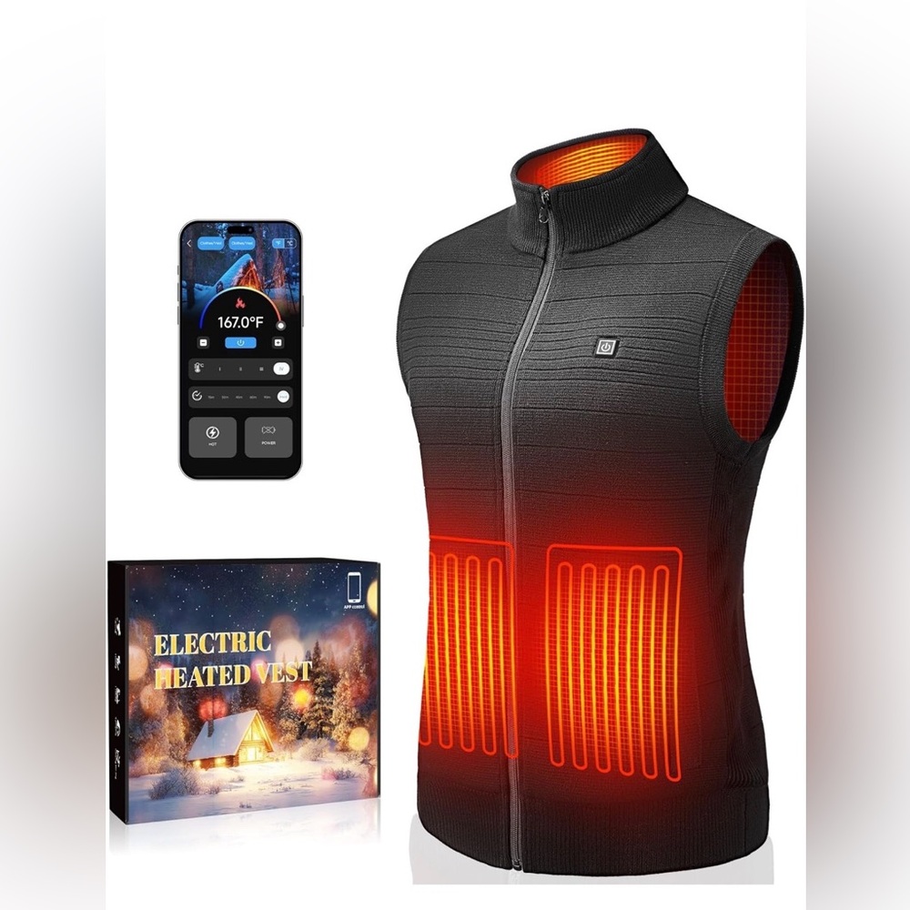 Women’s Heated Vest w/ 16000mAh Battery App & Button Control Electric (Small)